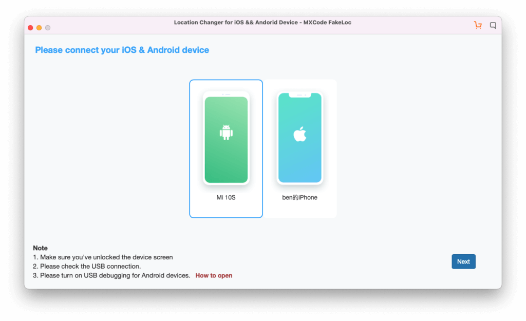 Step 2 - Location changer for Mac