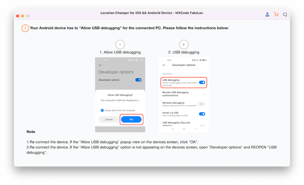 Allow USB debugging