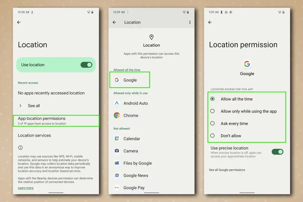 google location permission