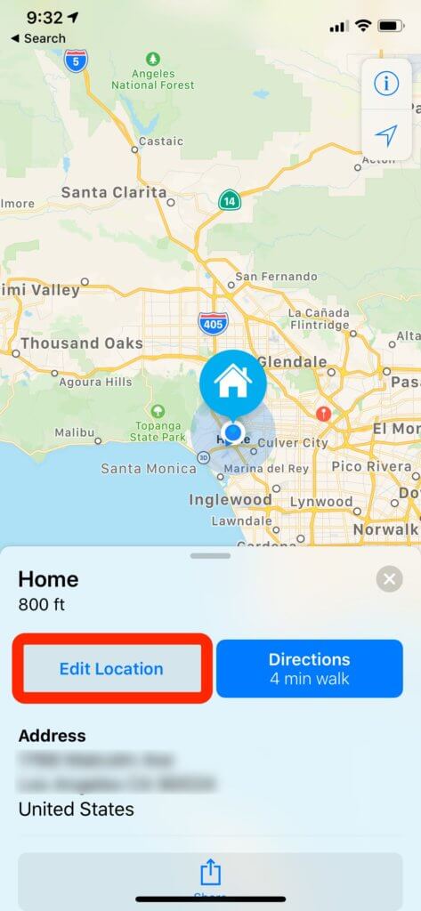 change your home address on maps