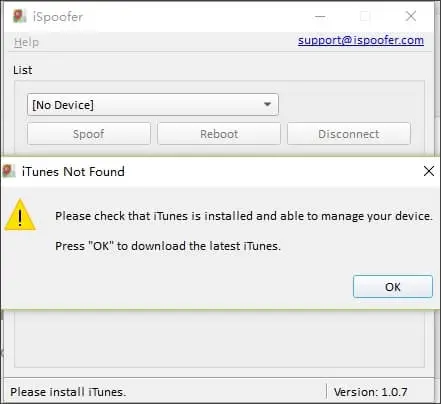 iSpoofer install itunes