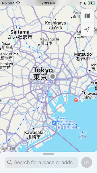 map on iPhone